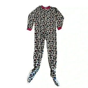 Beverly Hills Princess Neon LEOPARD Sleeper  One-Piece PJ's Girls SZ 10 #2061